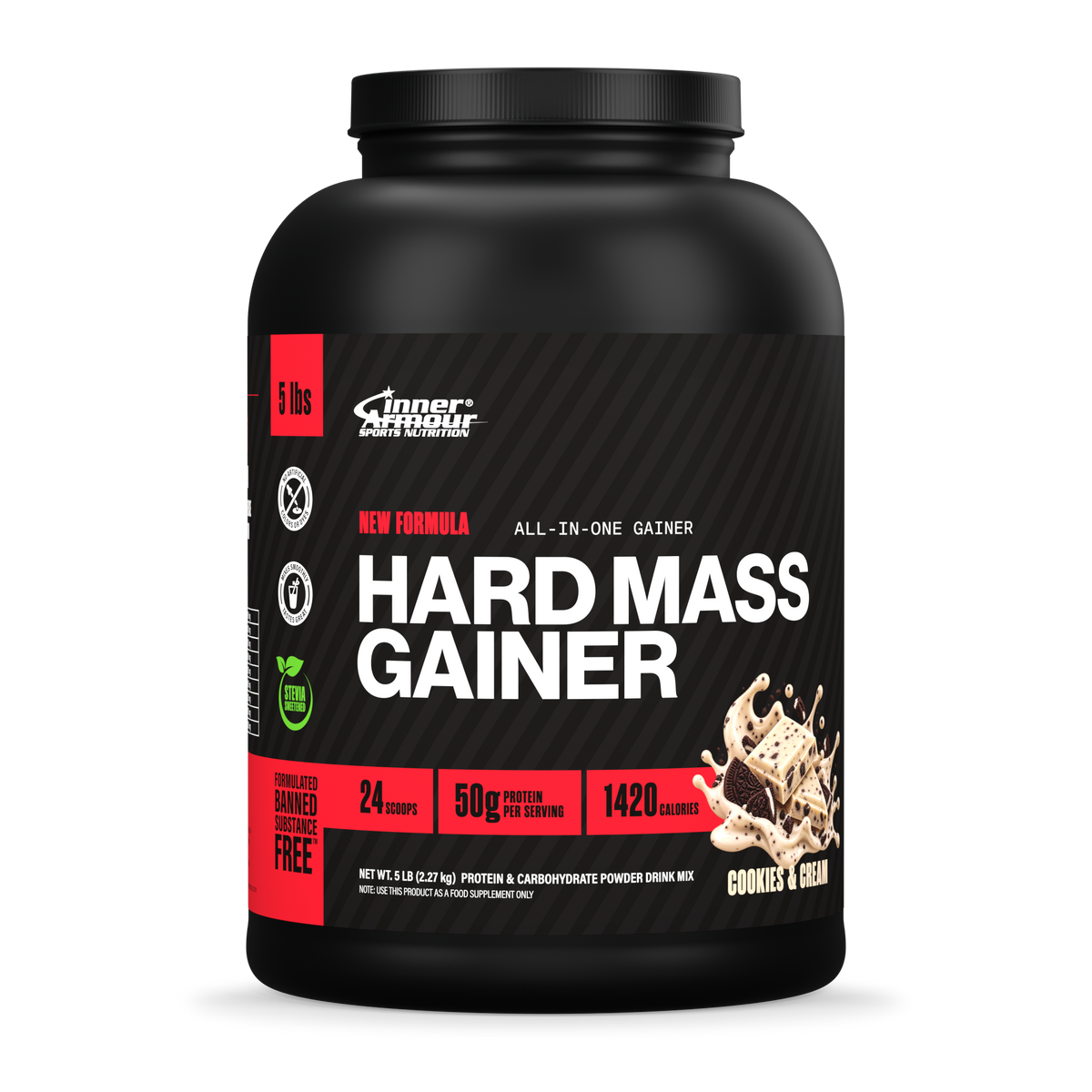 Inner Armour Hard Mass Gainer Cookies & Cream 5 lb - front view