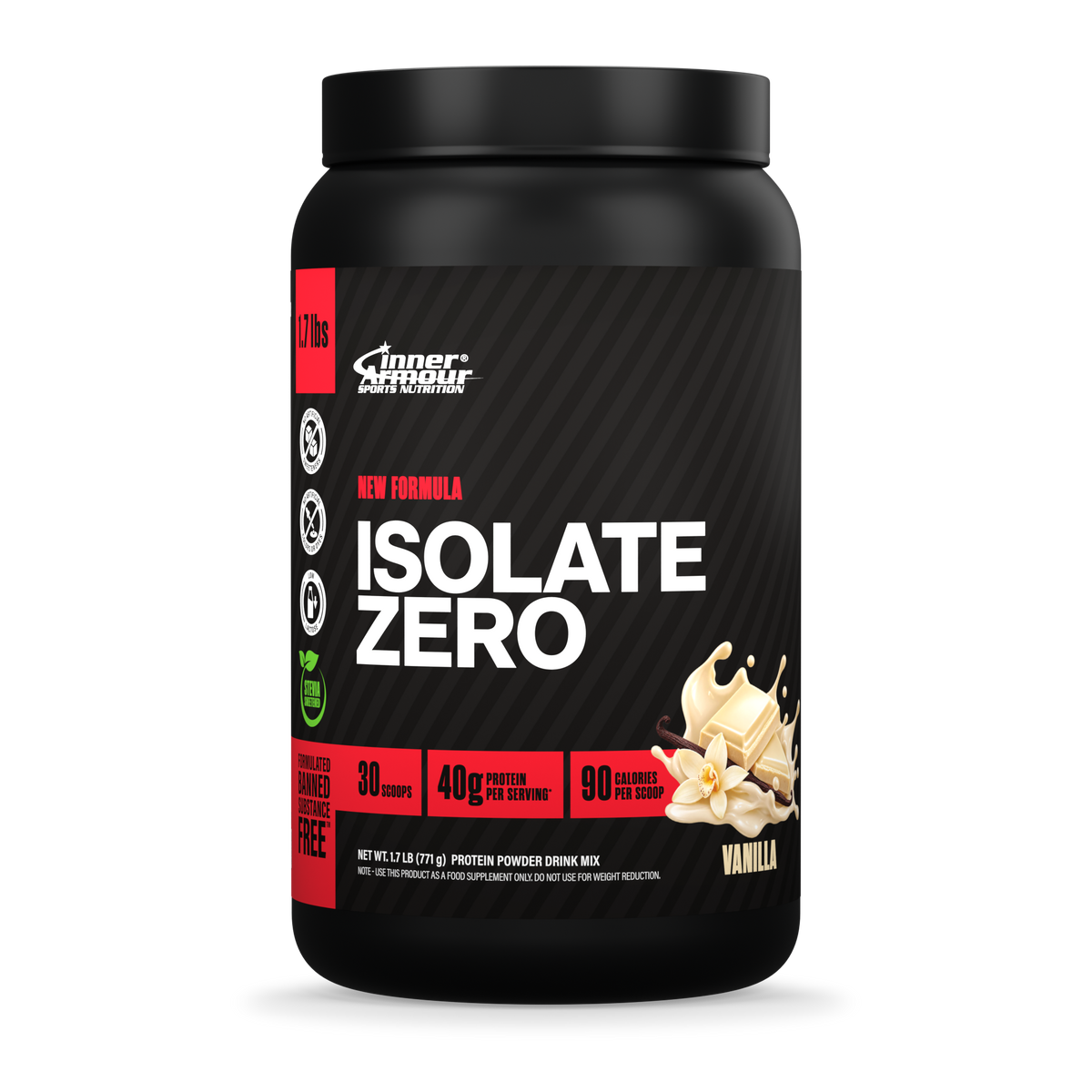 Inner Armour Isolate Zero Vanilla 771 g jar - front view